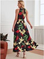 Vestido de Fiesta de Denim Cuello Halter para Mujer, Vestido Largo Ajustado, Moda de Baile, Traje de Verano sin Mangas - details 10