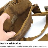 Riñonera de gran capacidad para exteriores, bolso de pecho multifuncional impermeable para escalada, bolsillo de malla, bolsa colgante de cintura de viaje duradera - details 3