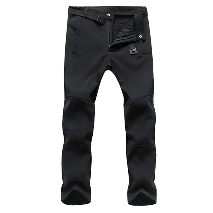 LNGXO Pantalones de Vellón para Hombres Cálidos, Impermeables, a Prueba de Viento para Invierno - 1