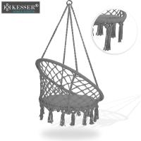 Silla Colgante con Cojín - Sillón Colgante Chill para Adultos y Niños Hamaca hasta 150 kg Asiento Colgante Suspensión Interior y Exterior Sala de Estar y Jardín Terraza, Beige - details 11