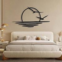 Arte de Pared de Metal de Amanecer Decoración Abstracta de Atardecer para el Hogar - details 0