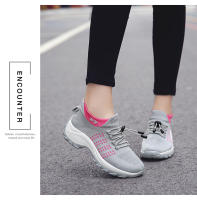 Zapatos para caminar de marca para mujer, zapatillas de deporte con calcetines de punto transpirables, zapatos cómodos para lactancia, zapatos deportivos con plataforma informales - details 15