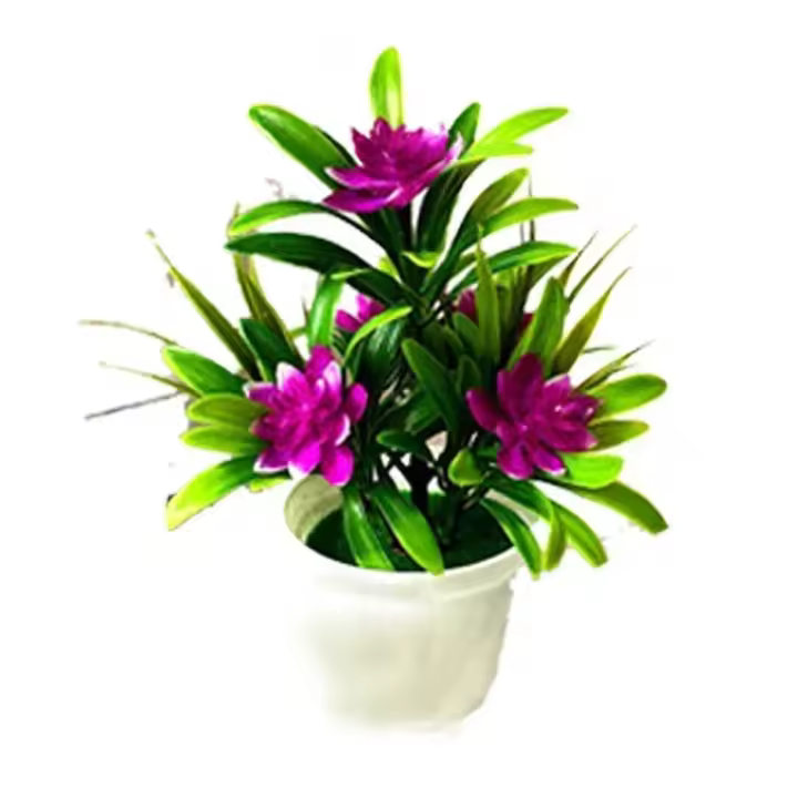 Simulación Artificial en maceta, plantas falsas amarillas, rojas, naranjas, rosas y moradas, flores, decoración de mesa de jardín para el hogar, adorno para habitación, bonsái - 1