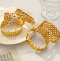 Nueva pulsera Redonda Ancha de Maple inoxidable Dorada pulsera Hueca de Mujer sin desvanecarse pulsera de muñeca Gift De Fiesta de joyería - details 7