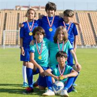 Medallas de fútbol doradas para niños, paquete de 12 medallas de Metal con cinta de nailon tricolor - details 7