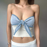 BUNO-Tops blancos Y2K para niña, Tops cortos estampados sin mangas, Top ajustado informal de calle, 2025. - details 5