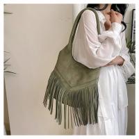 Bolso grande de viento para mujer, bolsa de hombro de cuero abrasivo con flecos, a la moda, Europa y Estados Unidos, 2025 - details 18
