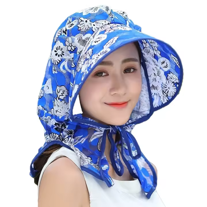 Elegante Sombrero de Sol con Protección UV Sombrero de Playa con Patrón Floral para Mujeres - 1