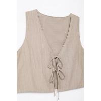 BUNO-traje de falda para mujer, Tops sin mangas con lazo y cuello en V, faldas Midi con cordón, Conjuntos Casuales de alta calle, moda - details 7