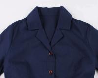 Vestido Corto de Verano Vintage Hepburn Moda Casual para Mujeres Estilo Retro Navy Blue - details 15