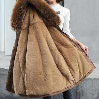 Parka cálida de invierno, abrigo de algodón polar con capucha de piel y bolsillos para clima frío al aire libre - details 6