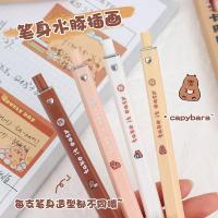 Capybara-Juego de bolígrafos de Gel de dibujos animados, bolígrafos neutros, Kawaii, Anime, suministros escolares, papelería, juguetes para niños, regalo para niñas, 4 piezas - details 5