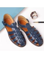Sandalias casuales de moda 2025, zapatos romanos transpirables con boca de pez y hebilla de cinturón británico, zapatos de hombre de talla grande - details 4
