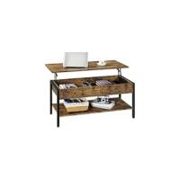 Mesa Industrial Elevable Mesa de Café de Madera Grande con Revistero 120 x 59 x 49,5 cm - details 5