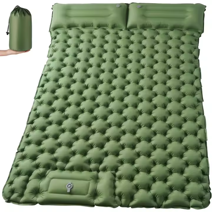 Esterilla de Camping para 2 Personas Amplia, Gruesa, Inflable con Bomba de Aire a Pedal, Ultraligera y Portátil Ideal para Playa, Senderismo - 1
