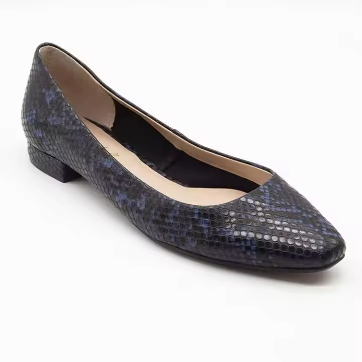Zapatos planos de primavera para mujer con tema estampado en forma de serpiente, zapatos pequeños con punta cuadrada, plantillas ligeras de PU, tacones altos - 1