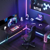 130 x 130 cm, Escritorio Gamer en Forma de L con Soporte de Monitor, Gancho para Auriculares, para Estudio, Oficina, Juegos, Dormitorio (Carbono Negro) - details 69