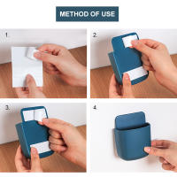 Soporte de Estante Control Remoto Organizador de Pared Caja de Perforación Sin Agujeros - details 1