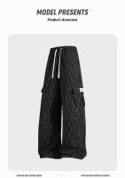 Pantalones de cuadros de verano 2025 para hombres, sueltos, de color sólido, casuales, drapeados, de secado rápido, deportivos. - details 6