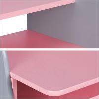 Mesa y Banco Infantil Ajustable en Altura 2 Compartimentos Escritorio de Fibra Rosa/Gris - details 7