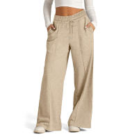 High Waisted Wide Leg Sweatpants Para Mujer Pantalones De Yoga Casuales Jogger De Cintura Baja Estilo Casual Cotton Ankle-Length - details 9