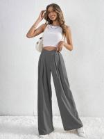 Pantalones de Oficina para Mujer de Cintura Alta y Pierna Ancha Cómoda y Elegante Estilo Clásico de Algodón Ajuste Suelto, No Ajusta, Moda de los 90s - details 16