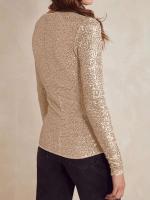 Camisetas Largas con Lentejuelas para Mujer Cuello Redondo Estilo Callejero Y2K Moda de Otoño - details 4