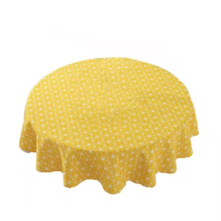 Mantel redondo de algodón, cubierta de mesa lavable, gruesa, estilo Pastoral, Decoración de mesa suave, decoraciones de mesa - 1