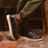 Zapatos de cuero de vaca puro de gama alta de cuero genuino estilo de herramientas zapatos de tablero de caña alta - details 4