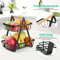 Organizador del segundo piso, cesta de frutas y verduras, soporte desmontable para cosméticos de baño, estante de iluminación de cocina - details 4
