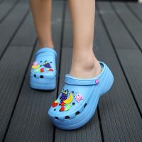 Sandalias clásicas para mujer, zuecos de jardín, zapatos de playa informales, color azul, para el hogar - details 9