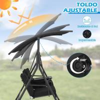 Bolsa Térmica Exterior para 2 Personas Columpio de Jardín con Toldo Ajustable y Cojines Extraíbles - details 16