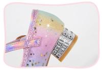 Zapatos de tacón alto para niños, calzado versátil de cuero con lentejuelas, Arco Iris, lazo, Princesa, fiesta, boda, primavera y otoño - details 11