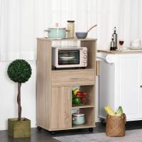 Cocina para Microondas Estante de Almacenamiento con 4 Ruedas y Frenos Cajón Abierto con Puerta - details 2