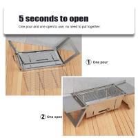 Estufa de Barbacoa Portátil de Acero Inoxidable Ajustable a 3 Alturas Cocina al Aire Libre con Bolsa de Carrito - details 5