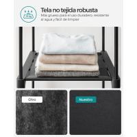 Armario de Tela Portátil Barras para Colgar, Perchero, Plegable, Guardarropa para Dormitorio, Estudio 140 x 43 x 174 cm, Gris RYG02GY - details 21