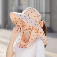 Gorra de Sol de Verano con Borla Grande Protección UV Gorra de Malla Facial Extraíble - details 1
