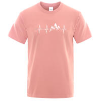 Camiseta de manga corta para hombre, camisa con Ecg de montaña, divertidas camisetas de Hip Hop, ropa de calle Harajuku, electrocardiograma, de verano - details 13