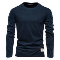 día del padre Camiseta de manga larga de algodón 100% de otoño para hombres Camisetas casuales sólidas para hombres Tops masculinos de alta calidad Ropa clásica Camisetas para hombres - details 2