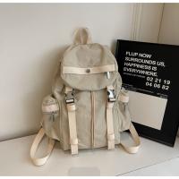 Mochila con cordón para exteriores de estilo coreano, mochila deportiva de nailon de viaje de Color sólido, bolso de hombro impermeable para senderismo de gran capacidad - details 22