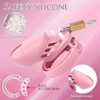 Leten Castidad masculina con llave Virginalidad para hombres Anillo transpirable Jaula CB para hombres SM Dispositivo de bloqueo de uretra Juguete - details 2