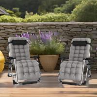 Silla reclinable para actividades al aire libre con gravedad cero y portavasos, silla extra ancha y ajustable para tumbonas de Patio Garden Beach Beach, con cojines de 200 kg (Black1) - details 8