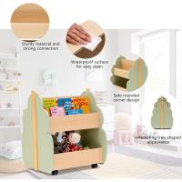 Estantería de Madera para Niños con Ruedas Organizador de Juguetes de 2 Niveles para Habitación - details 4