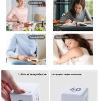 El cubo de Rubik temporizador estudiantes especial aprender hacer niños escribir deberes cocina flip tiempo recordatorio cuenta atrás temporizador - details 6
