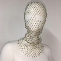 Máscara de cubierta de tocado de red, turbante, sombrero, máscara de novia para boda, velo de malla con diamantes de imitación, tocado de rejilla, máscara de cabeza de cristal, diadema de diamante - details 10