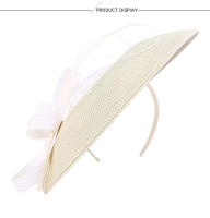 Sombrero de Fedora para Mujeres en Poliéster Negro y Blanco Estilo Vintage para Bodas y Iglesias Diseño Floral Tamaño Ajustable Largo de Verano - details 6
