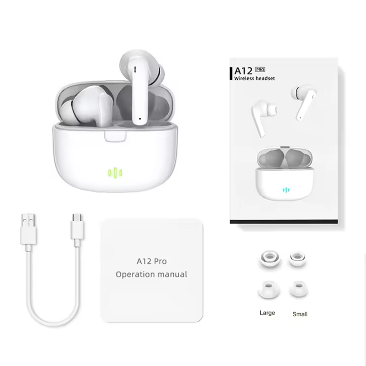 Auriculares inalámbricos A12PRO para videojuegos, audífonos de alta fidelidad con graves potentes, música HD, Bluetooth 5,2, Control táctil, Auriculares deportivos con micrófono - 1