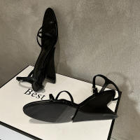 Sandalias de Mujer con Suela Redonda y Punta Abierta Tacón Bajo, Color Sólido, Versátiles y Elegantes - details 12