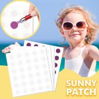 Pegatina de protección solar UV, 120 unidades, puntos de protección solar, pegatinas UV, autoadhesivas transparentes, parches soleados de detección UV para mujeres y hombres - details 12