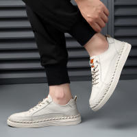 Primera capa de cuero de vaca zapatos de los hombres zapatos de cuero 2025 de los hombres de cuero genuino hechos a mano zapatos casuales de un pedal de cuero suave suela suave zapatos Doudou. - details 37
